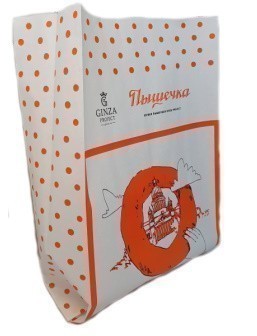 Бумажный крафт пакет с повышенными барьерными свойствами для курицы гриль и другой продукции 150*55*250 мм