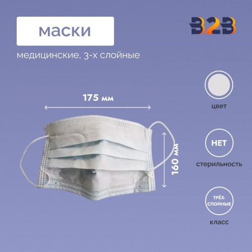 Маски медицинские трехслойные